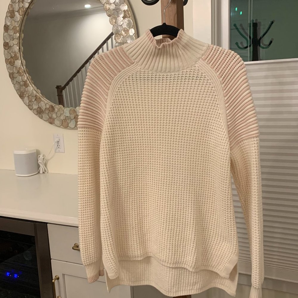 525 America Mock Neck Waffle Knit Sweater